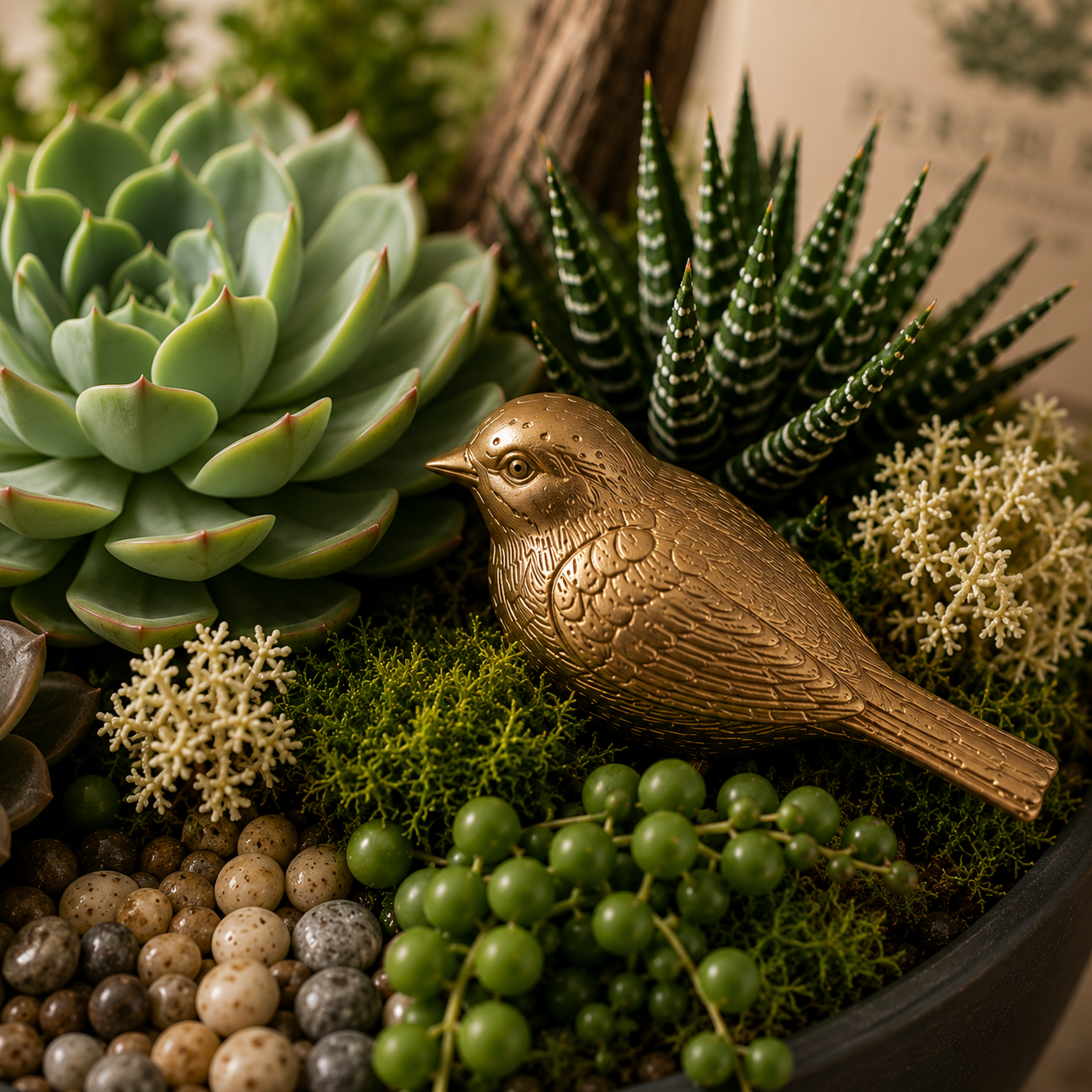 Perch Petal signature bird detail close-up